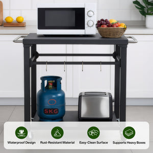 2-Tier Outdoor Grill Cart with Stainless Steel Top