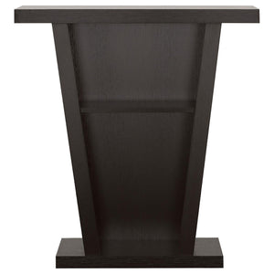 2 Shelf Console Table With V Shape Design - Brown