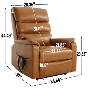 Brown Leatheraire Dual Motor Power Lift Recliner Chair