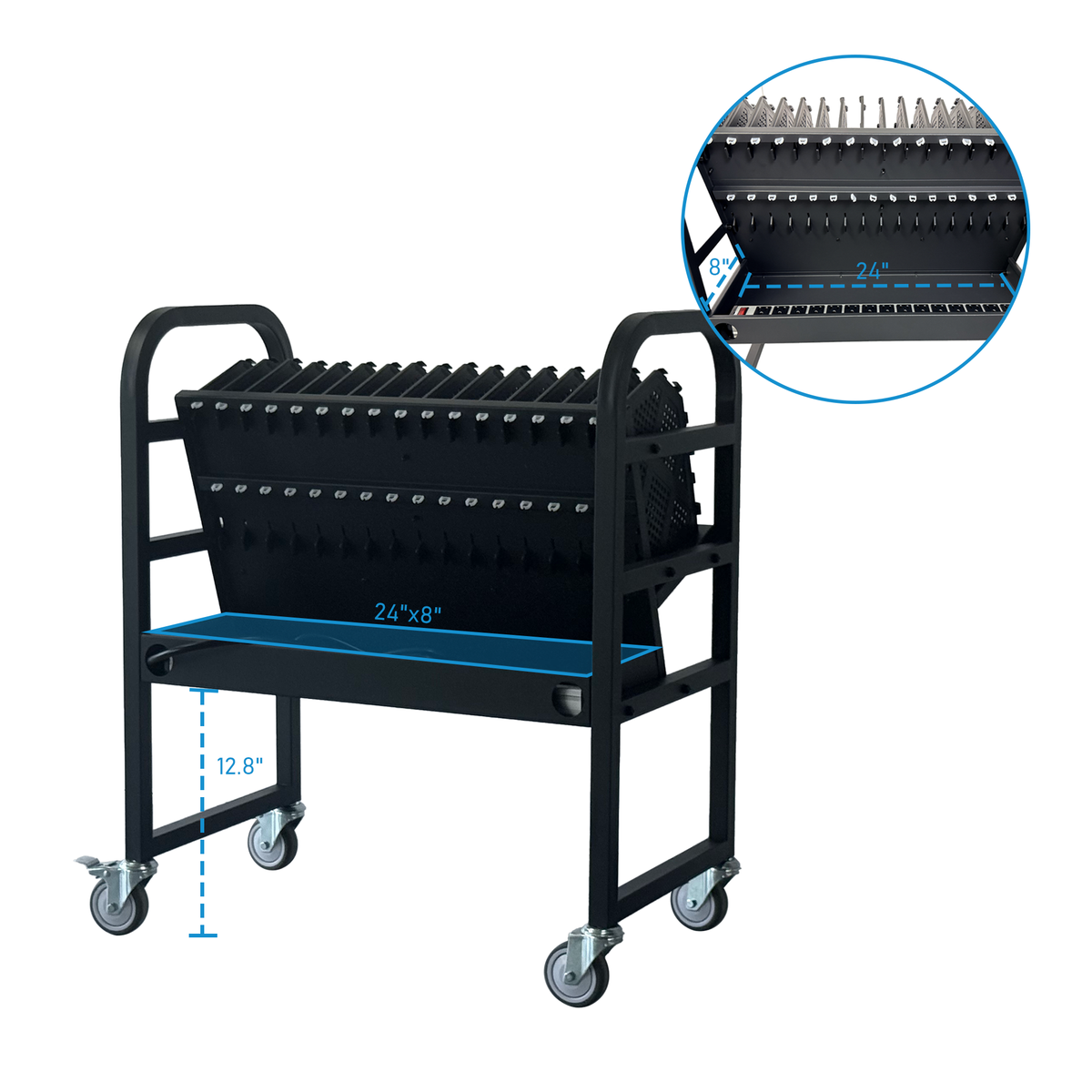 16-Device Mobile Open School Charging Cart Station