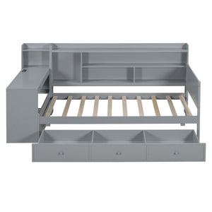Daybed With 3 Drawers USB Ports And Desk
