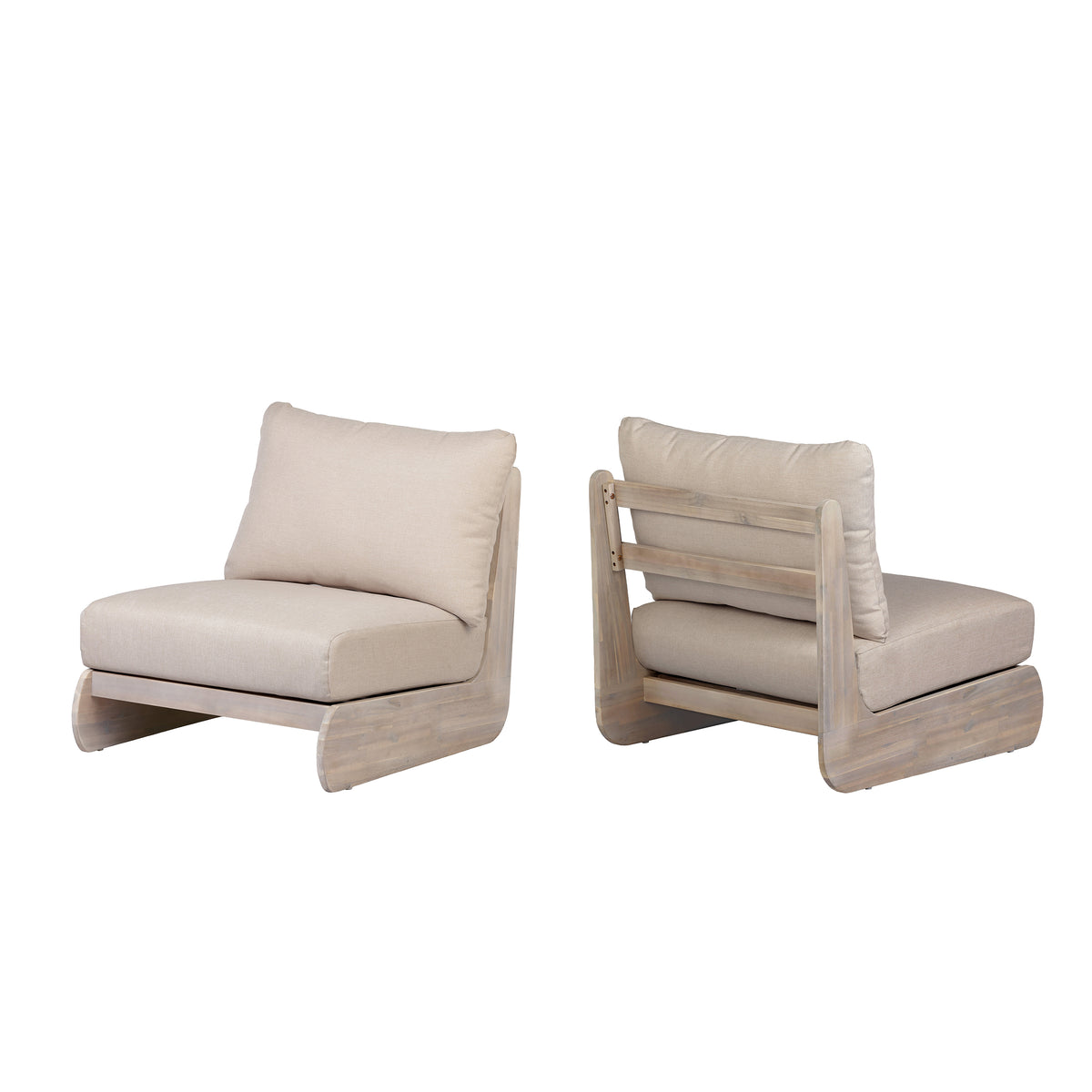 Lazy Acacia Patio Club Chair Set of 2