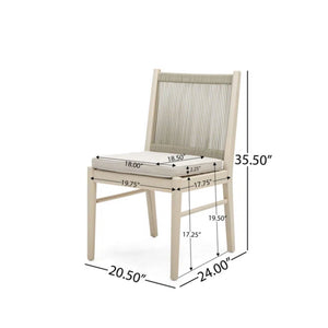 Cordoba - Dining Chair (Set of 2) With Acacia Wood Frame And Water Repellent Fabric - Beige / Yellow - Best Buy Furniture