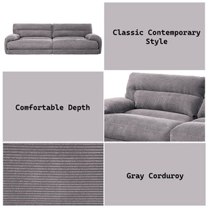 Cadenza - Corduroy Loveseat - Gray - Best Buy Furniture