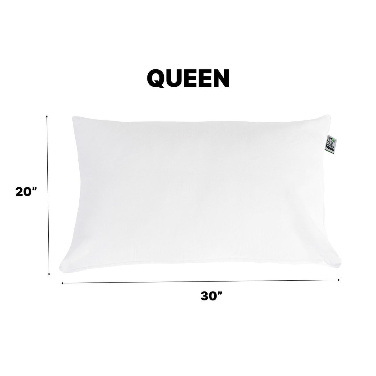 Ghostpillow Faux Down Luxury Pillow with Microfiber Gel Clusters, Cotton Cover - White