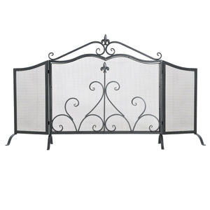 Onyx 3-Panel Iron Fireplace Screen 54" x 31.5"