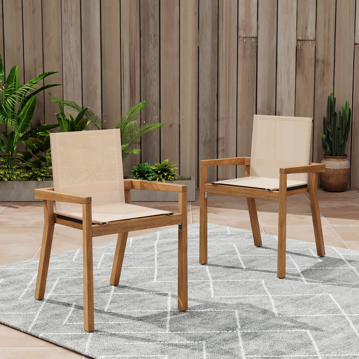 Belfast - Dining Chair With Acacia Wood Frame And Mesh Seating (Set of 2) - Best Buy Furniture