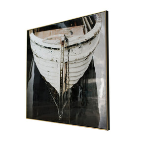 Large And Rectangular Wall Art With Frame, Wall Decor For Living Room - White / Blue