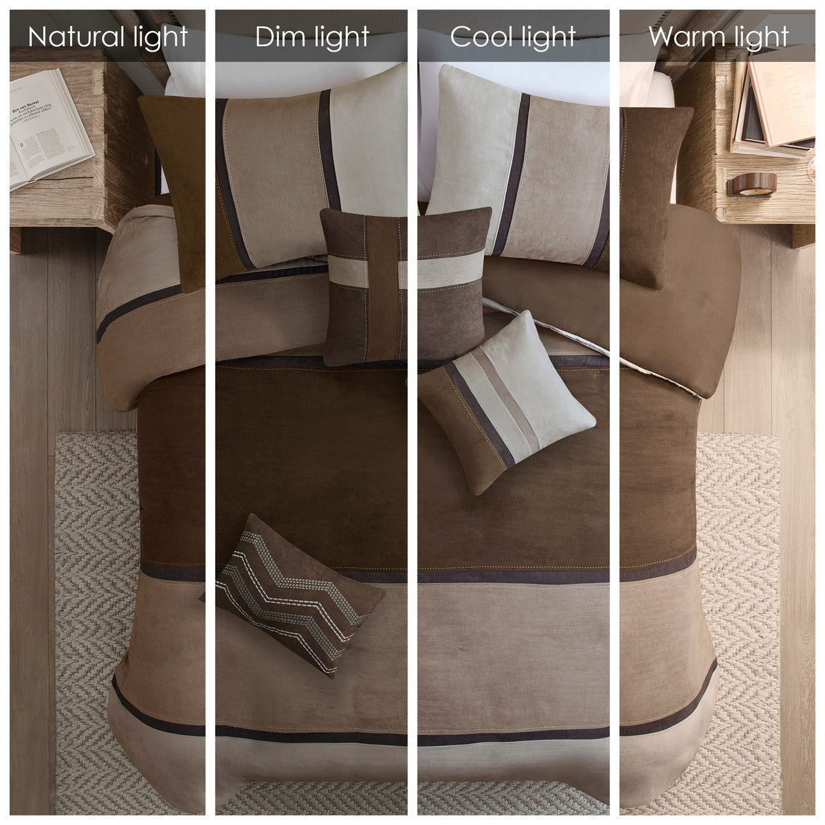 7 Piece Faux Suede Comforter Set