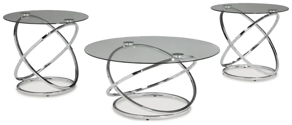 Hollynyx - Occasional Table Set (Set of 3) - Chrome Finish - Best Buy Furniture