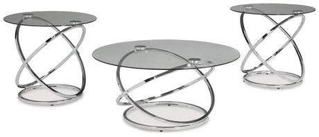 Hollynyx - Occasional Table Set (Set of 3) - Chrome Finish - Best Buy Furniture