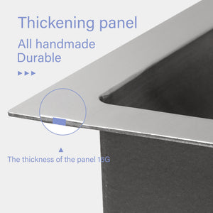 Modern Undermount Stainless Steel Kitchen Sink 16 Gauge, Deep Single Bowl