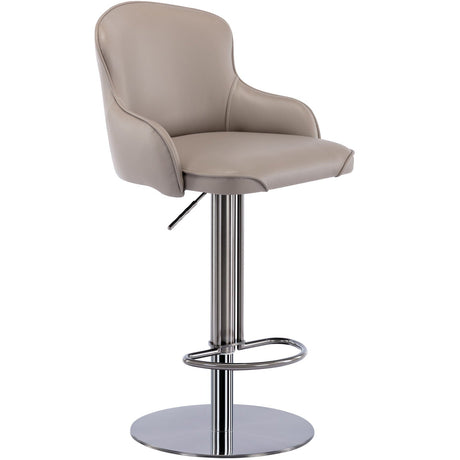Titanium Stainless Steel Bar Stool, Grade Modern Bar Chair With Backrest, Swivel Adjustable Height For Kitchen Counter And Dining Room