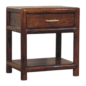 Solid Wood Regency Chestnut Nightstand, 1-Drawer, 1 Open-Slot