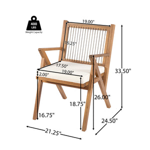 7 Piece Expandable Outdoor Dining Set with Acacia Wood Table