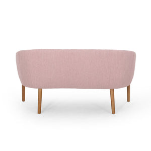 Mid Century Modern Loveseat With Channel Stitched Backrest