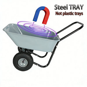 Two-Wheeled Cart with 10-Inch Pneumatic Wheels (Gray)