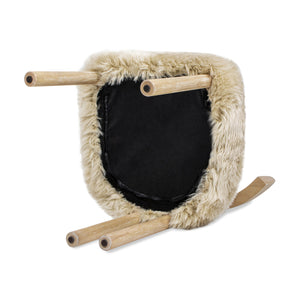 Arden 19.5" Genuine Sheepskin Fur Split Back Dining Chair