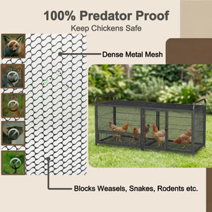 Chicken Cage, Poultry Breeding Coop - Black / Silver