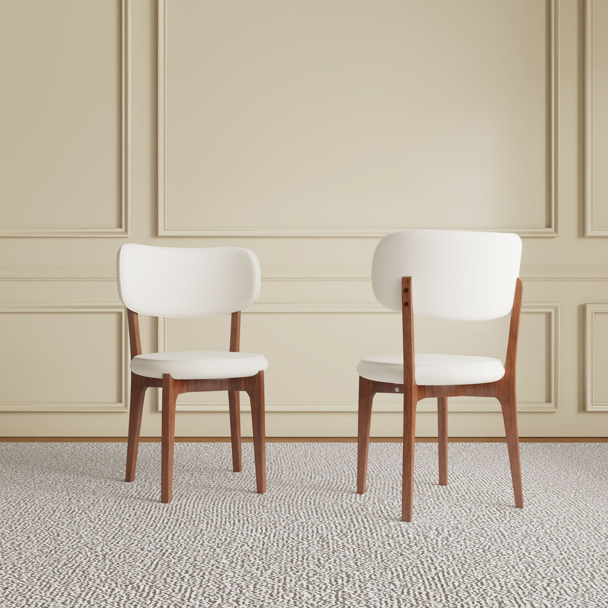 Modern Dining Chairs, Comfortable For Dining Room (Set of 2) - Orange