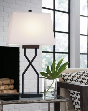 Brookthrone - Metal Table Lamp (Set of 2) - Black - Best Buy Furniture