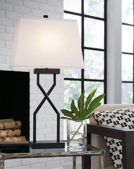 Brookthrone - Metal Table Lamp (Set of 2) - Black - Best Buy Furniture