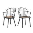 Industrial Inspired Indoor Dining Chair With Metal Legs And Birch (Set of 2) - Black / Natural - Best Buy Furniture