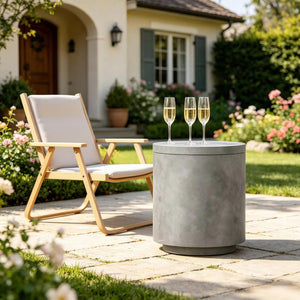 Portable Storage Box, Pool Ice Cooler, Cooler Side Table, Modern Balcony Table