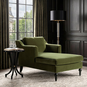 Josephine 60" Upholstered Chaise Lounge in Olive