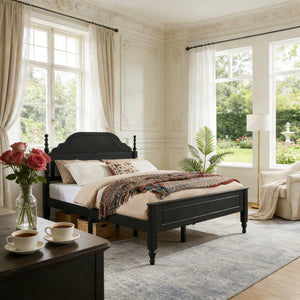 Elegant Bedroom Centerpiece Queen Bed with Padded Headboard Insert