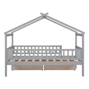 House Bed With 2 Drawers