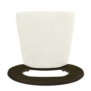 Dining Chair Without Arm Set of 2 (Dark Brown + Beige)
