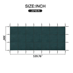 Swimming Pool Safety Cover, Fits 25x45ft Rectangular Inground Pools
