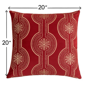 Holiday Throw Pillow With Snowflake Embroidery