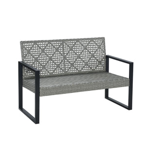 4 Piece Patio Furniture Set With Acacia Wood Table Top And Cushions