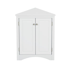 Triangle Bathroom Storage Cabinet With Adjustable Shelves, Freestanding Floor Cabinet For Home Kitchen