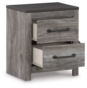 Bronyan - Two Drawer Night Stand - Dark Gray - Best Buy Furniture