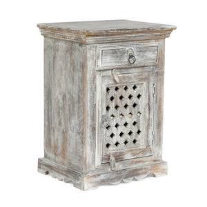 Wooden Nightstand With 1 Drawer 1 Door