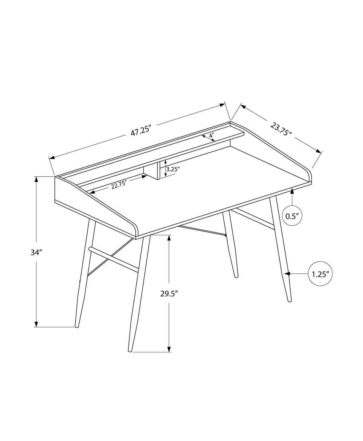 Computer Desk For Home Office, Sturdy Construction, Storage Shelves - Best Buy Furniture