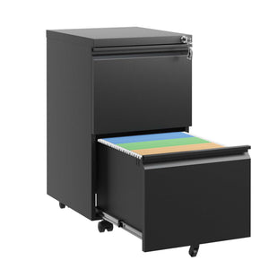 Metal Drawer Mobile File Cabinet With Lock For Home Office Organizer