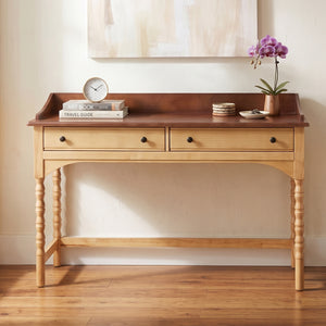 54'' Wooden Writing Desk with 2 Storage Drawers