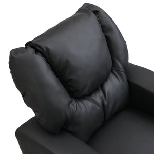 Sally Deluxe Kids Recliner Chair With Cup Holder - Black