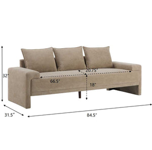 Algora 84.5 in. 3 Seater Modern Upholstered Velvet Sofa, Nomad