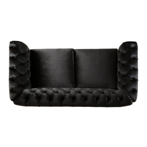 Chesterfield Loveseat Sofa, 2 Person Rolled Arm Upholstered Couch