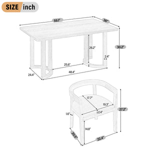 TREXM 7 Piece Dining Table Set for 6