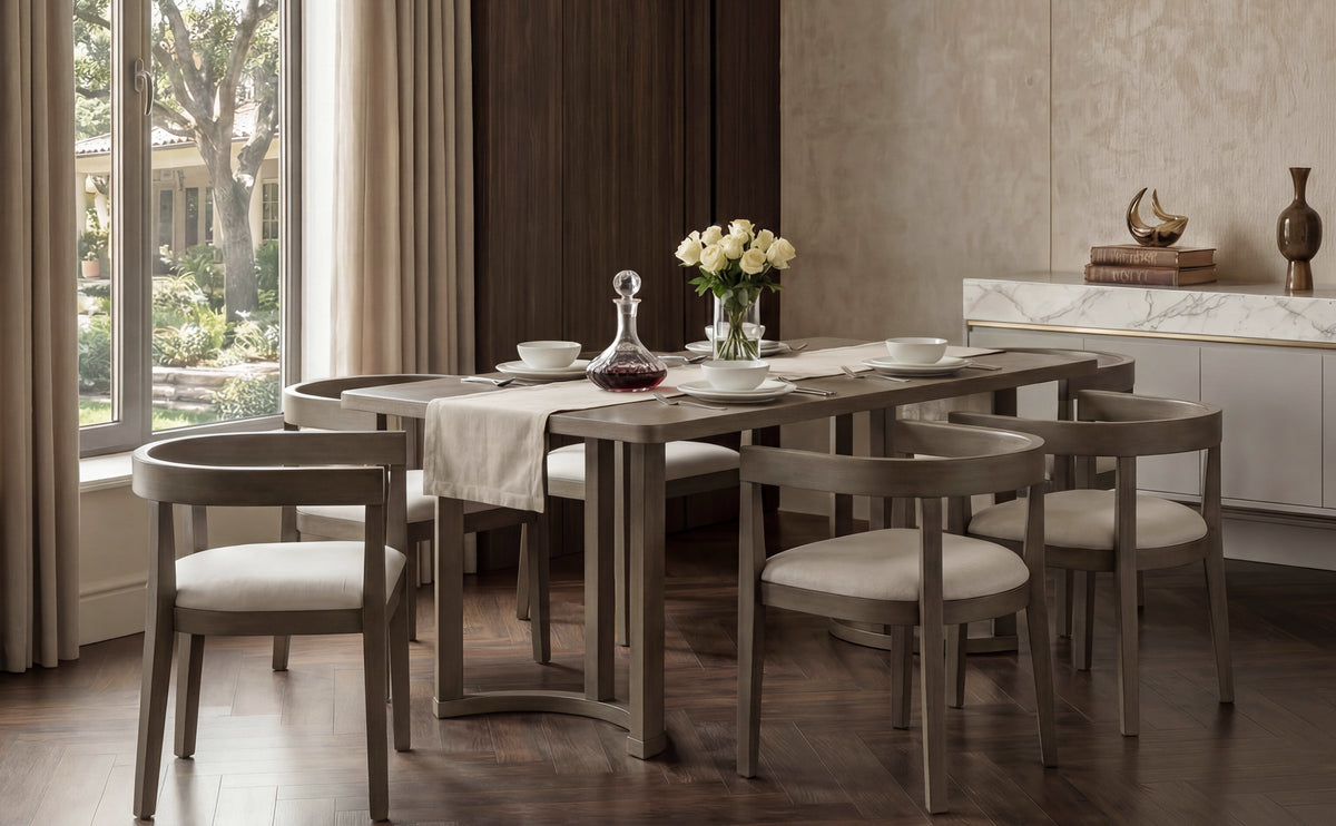 TREXM 7 Piece Dining Table Set for 6