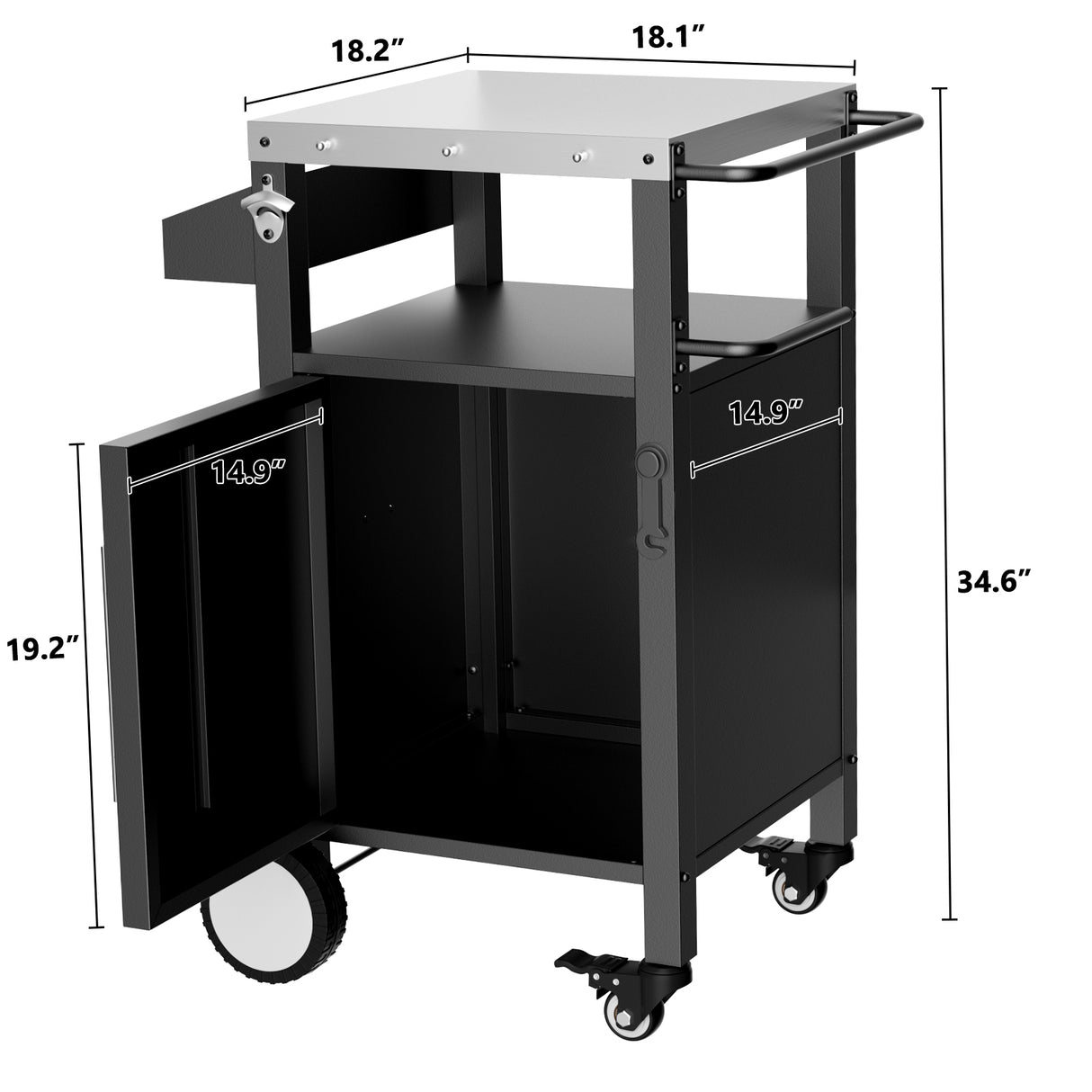 Outdoor Grill Cart with Patio Furniture and Storage