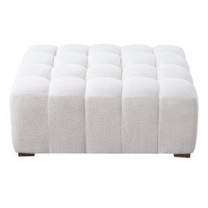 White Boucle Multipurpose Ottoman