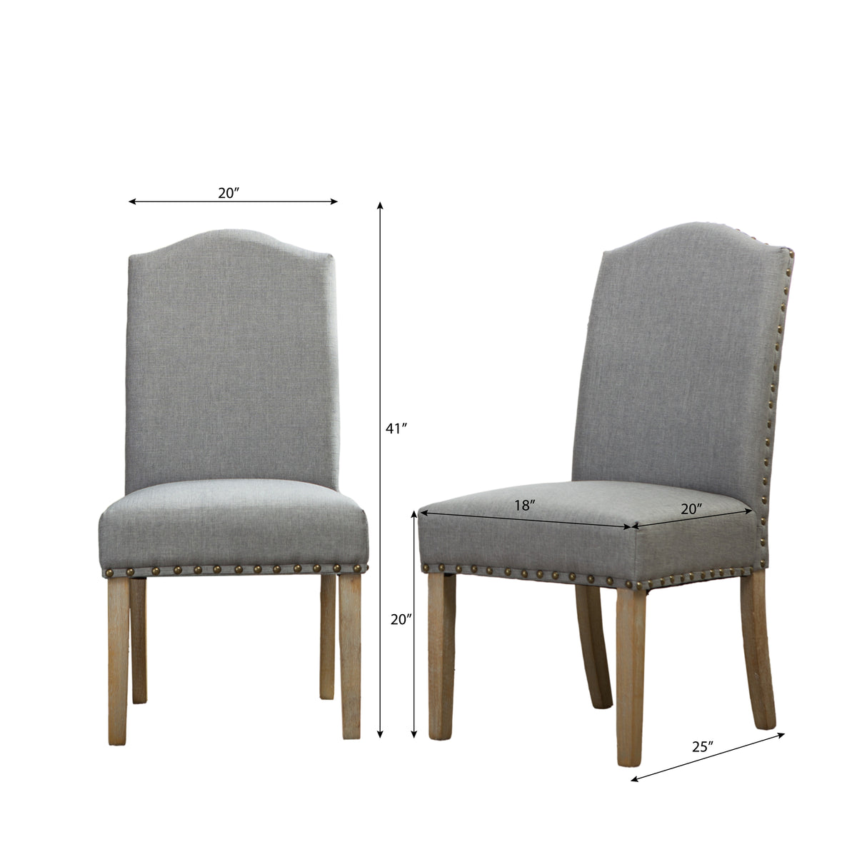 Mod Urban Style Solid Wood Nailhead Dining Chairs