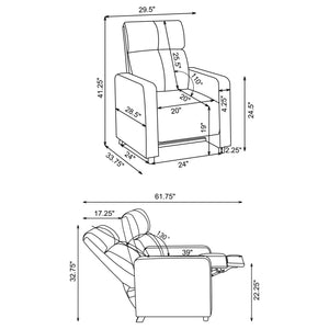 Warren - 4 Seater Home Theater With Wedge Console Recliners - Black